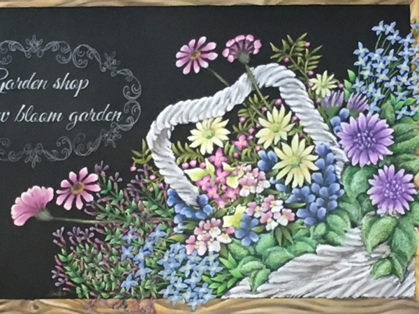 奈良ぎんのいすチョークアートワークスSnow bloom gardenサインボード