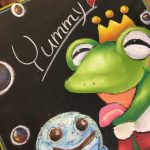 チョークアート，奈良チョークアート，ぎんのいす，ぎんのいすARTWORKS，チョークアート教室，ワークショップ，体験レッスン，王寺駅前，かえる