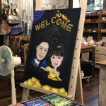 応用過程1☆姪っ子さんへのウェディングボード＊チョークアート　＊ぎんのいす　ART WORKS