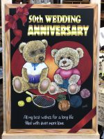 テディベア　チョークアート