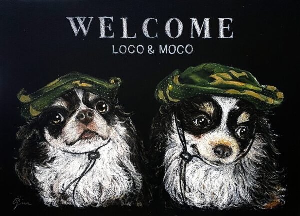 チョークアート ペット似顔絵 ペット肖像画 犬 オイルパステル画